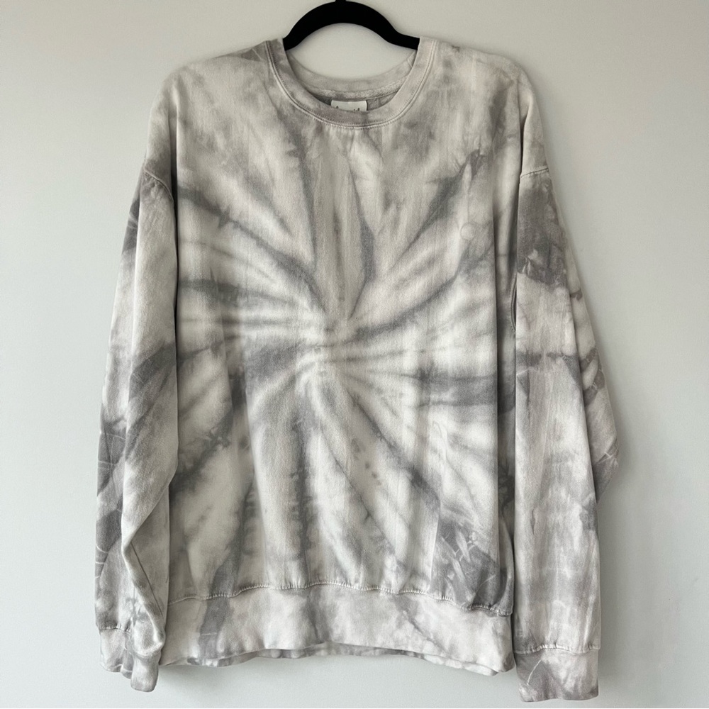 Gray Tie-Dye Sweatshirt Shirt Top Size S M L